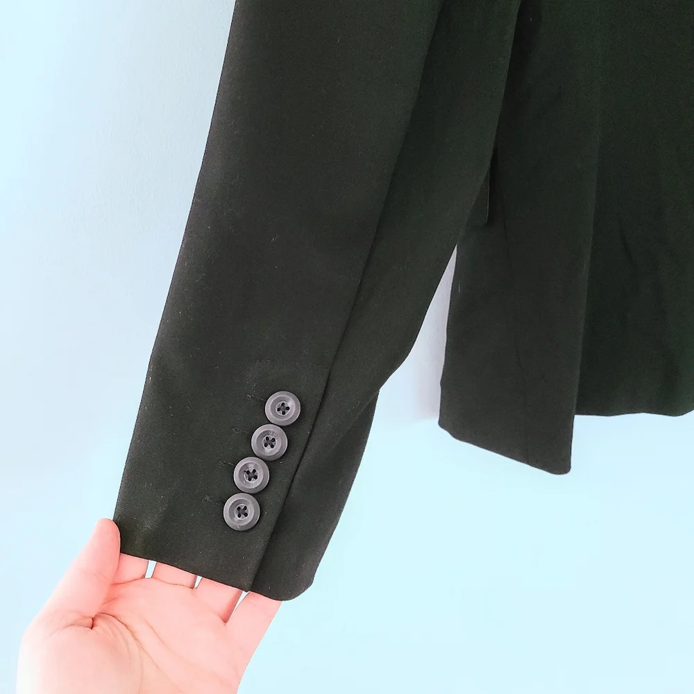 NWT She Said...Classic Black Single Button Women's Blazer w/ Padded Shoulders - Picture 3 of 6